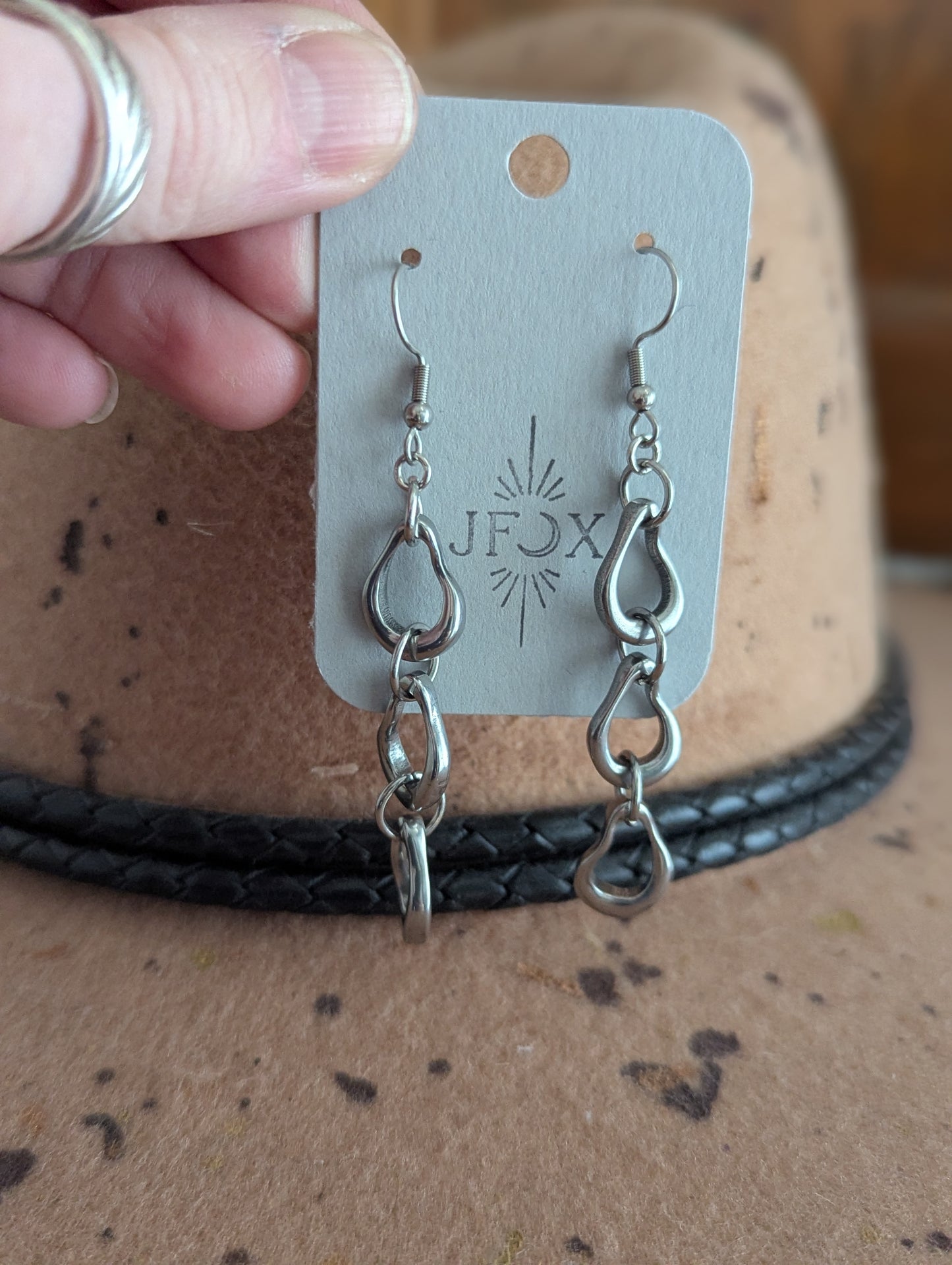 Abstract Silver Trio Earrings