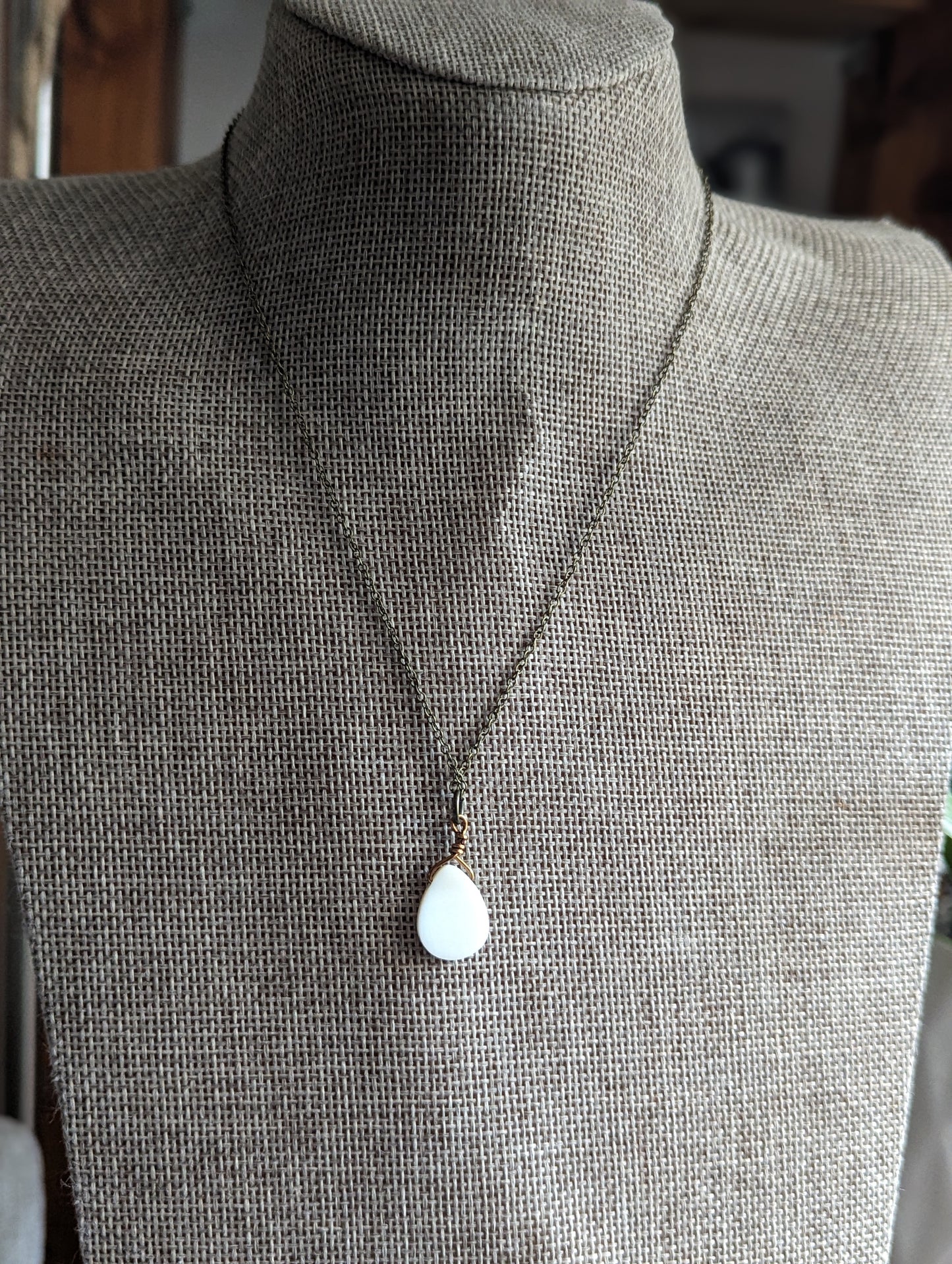 Mother of Pearl Tear Drop Necklace (various options)