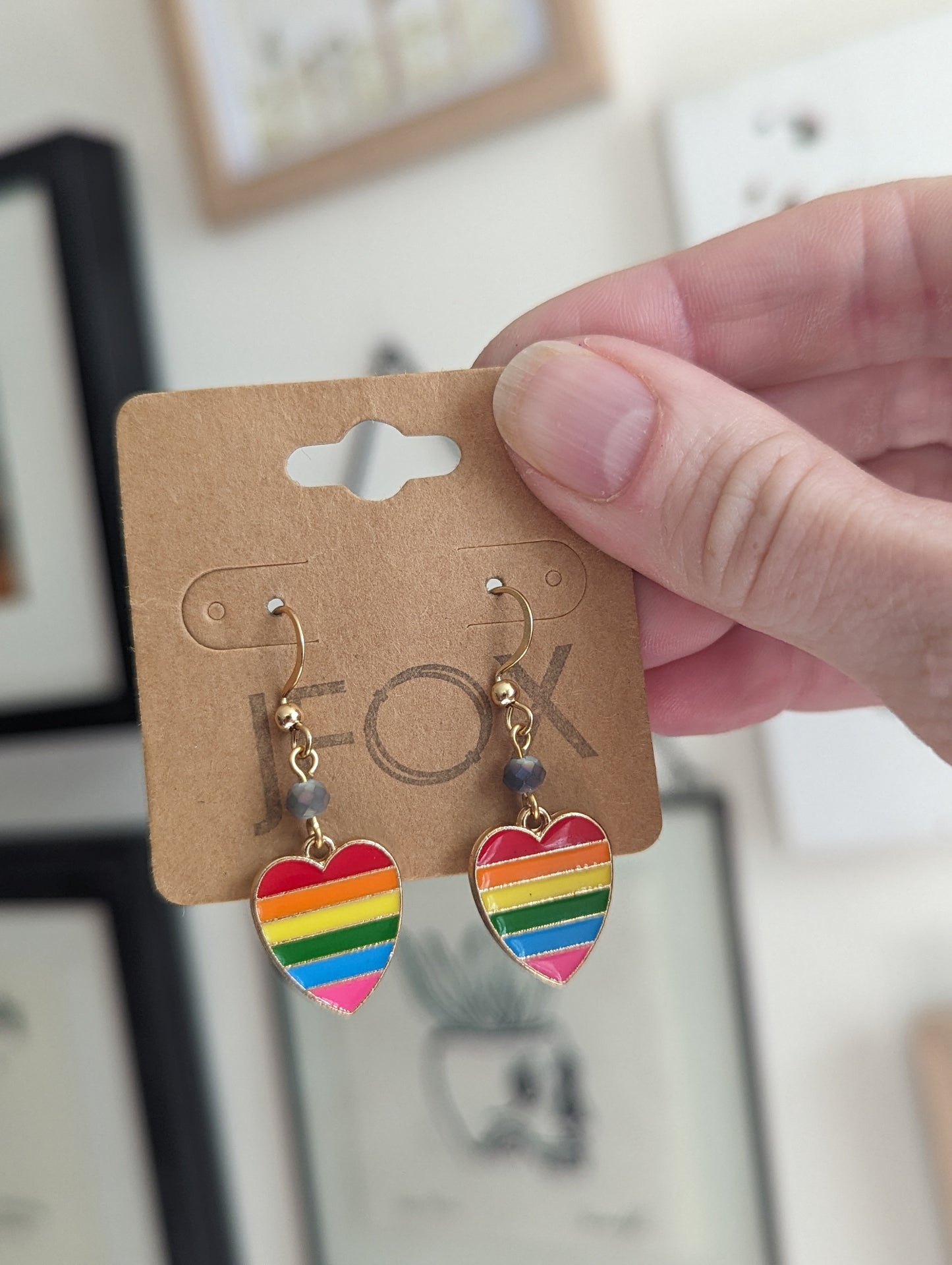 Rainbow Heart Earrings