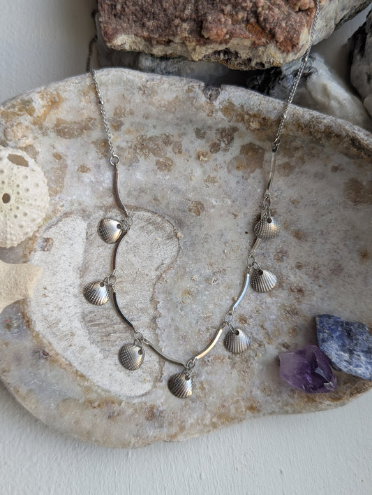 Shell Dangly Charm Stainless Steel Necklace