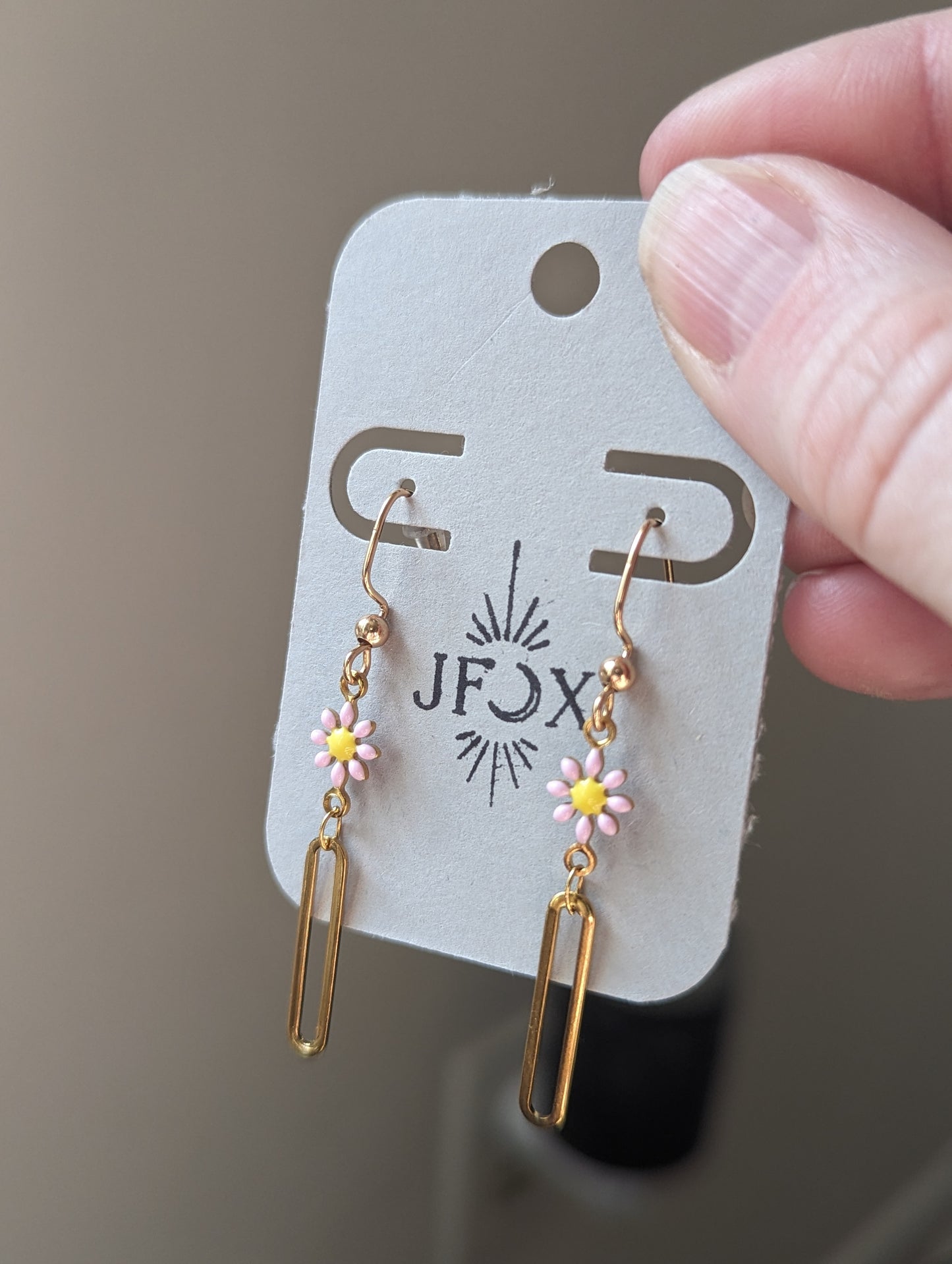 Daisy Flower Gold Earrings (various colors available)