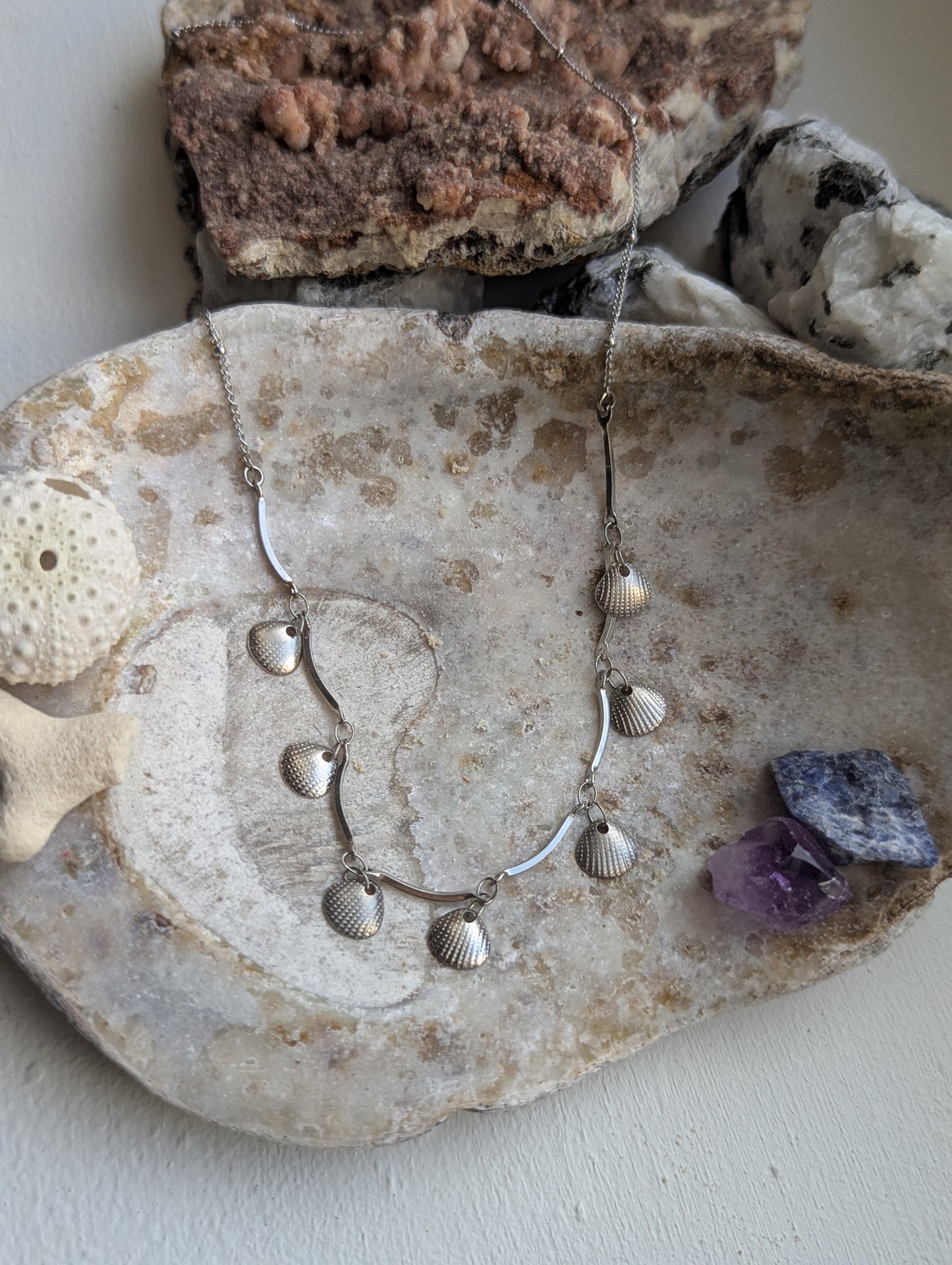 Shell Dangly Charm Stainless Steel Necklace