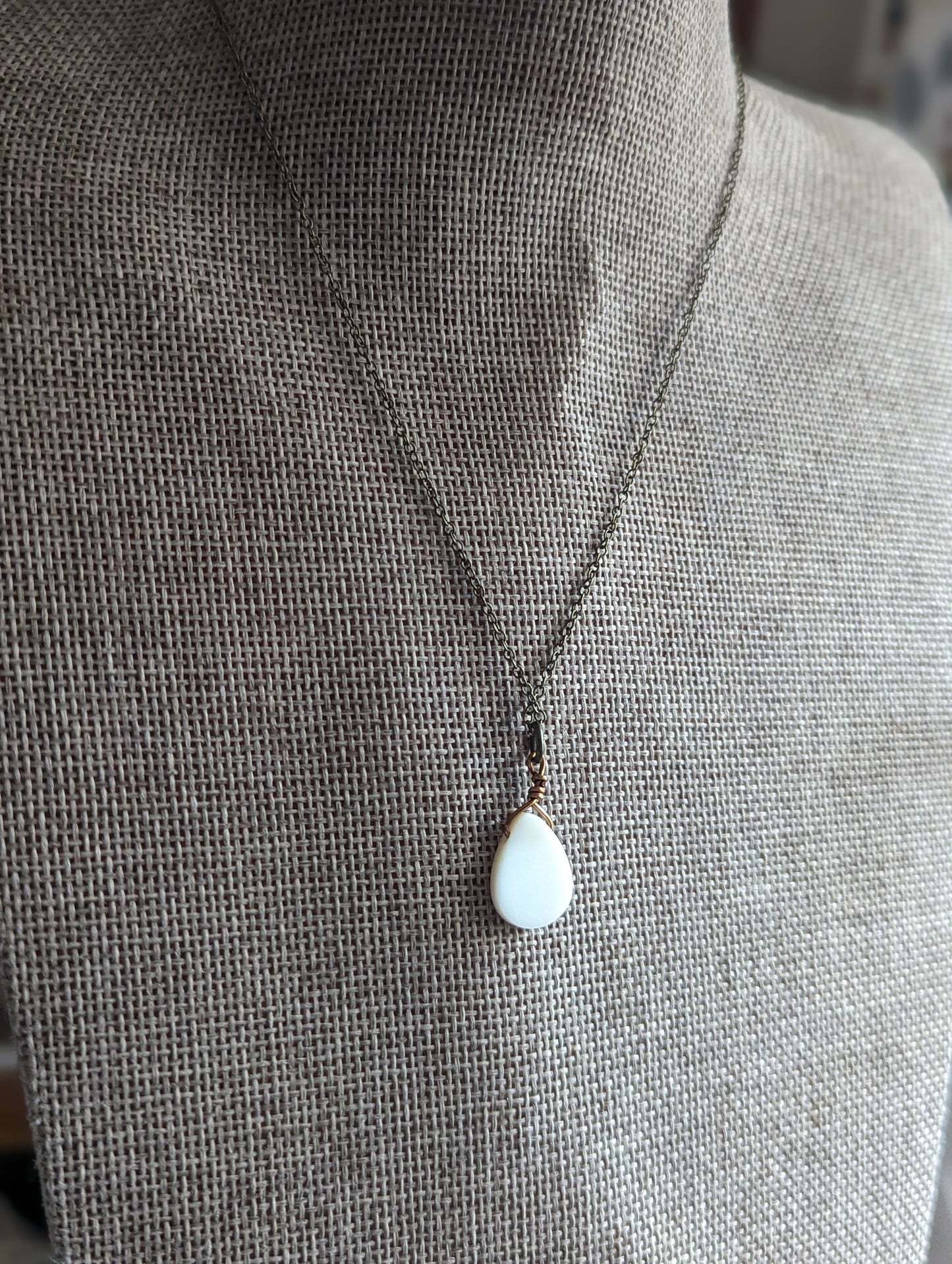 Mother of Pearl Tear Drop Necklace (various options)