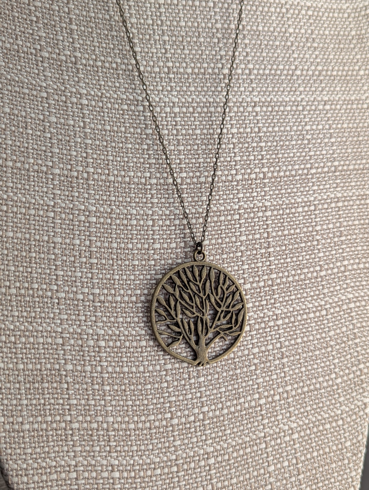 Brass Tree of Life Long Necklace