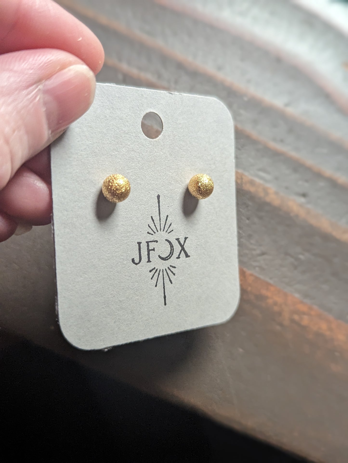 Textured Silver or Gold Ball Stainless Studs