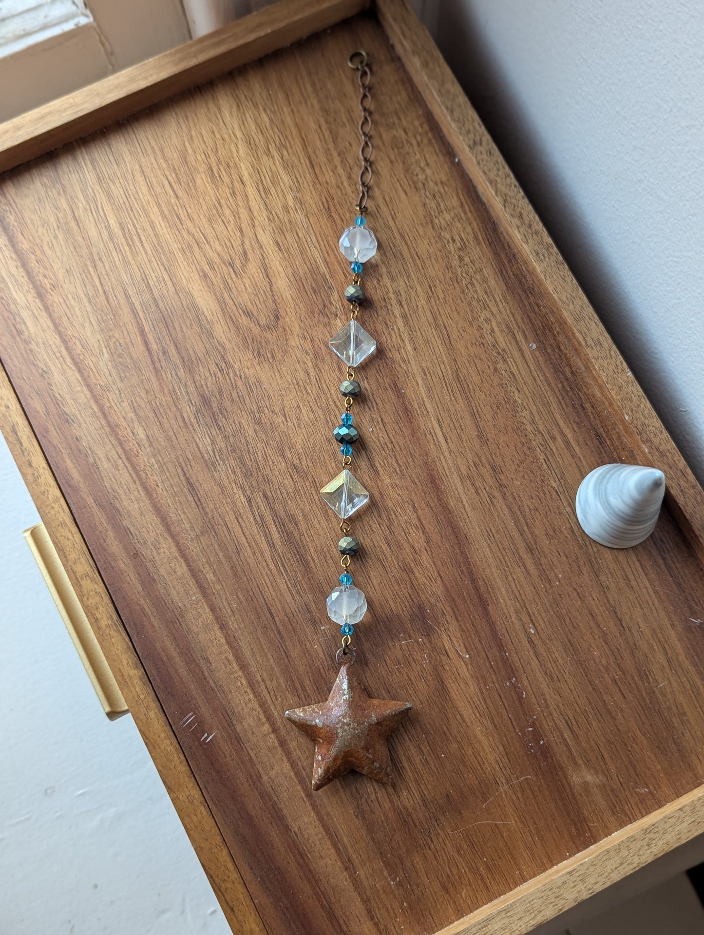 Rustic Star Metal Bell Suncatcher