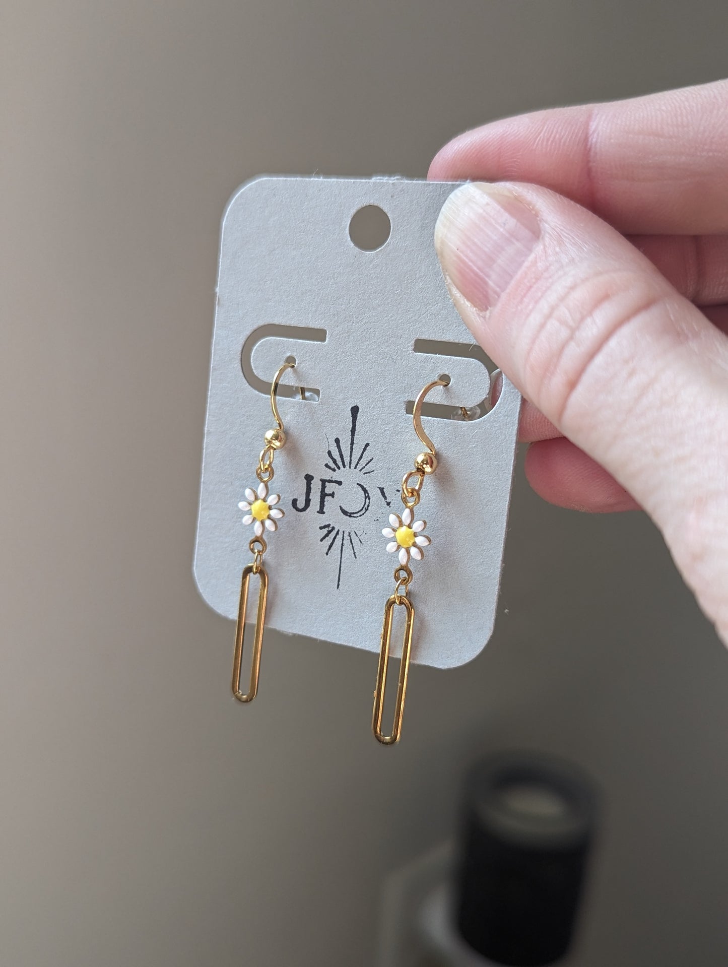 Daisy Flower Gold Earrings (various colors available)