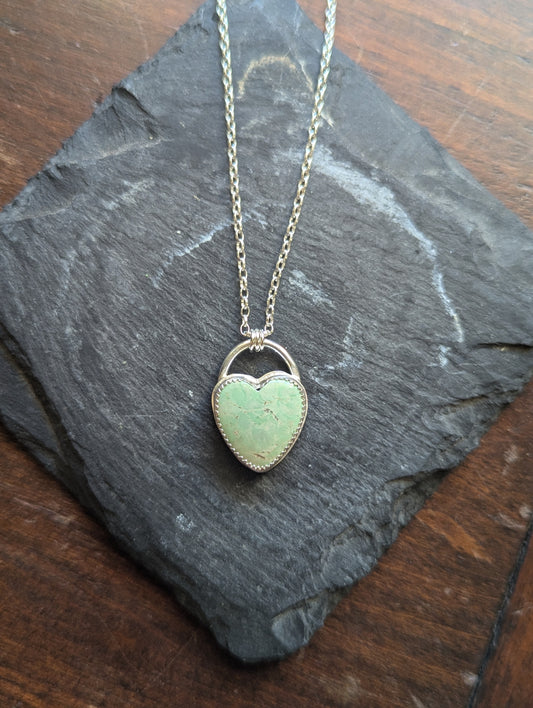 Variscite Heart Sterling Necklace