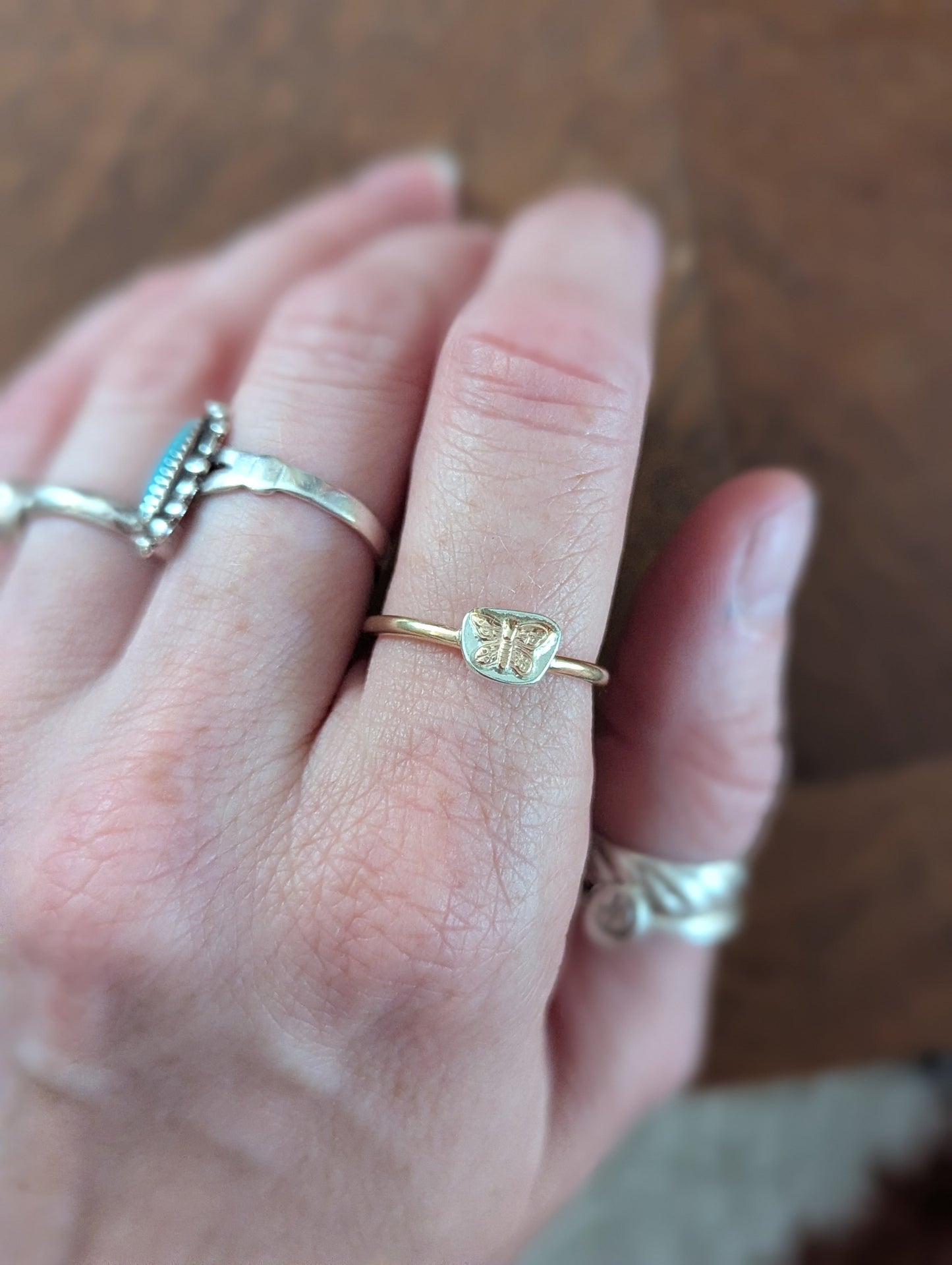 Butterfly 14kGF Ring - Size 5.5, 7.5, 8.5