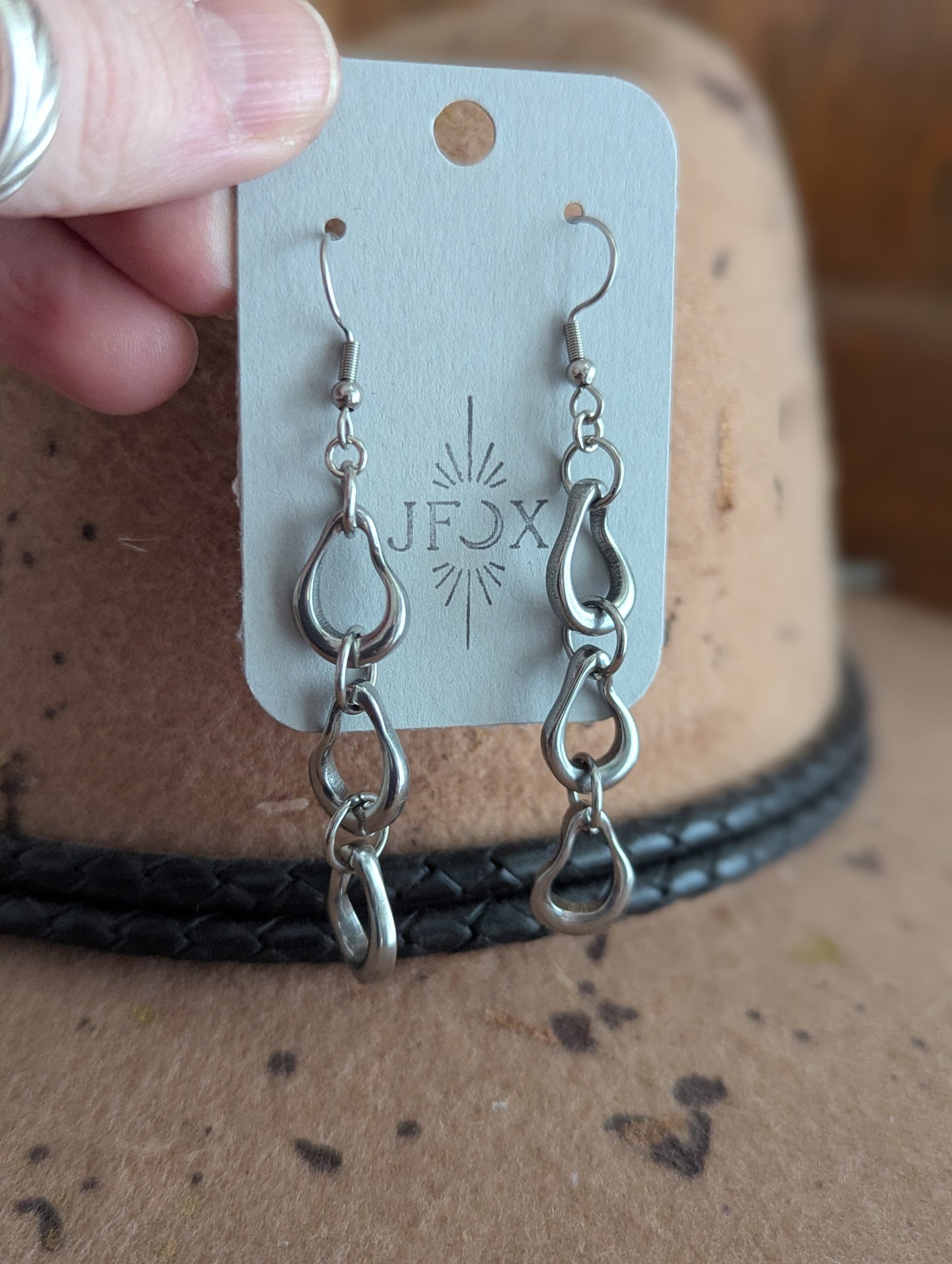 Abstract Silver Trio Earrings