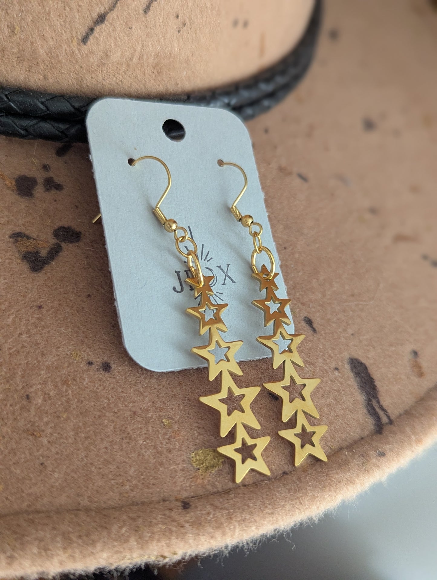 Pendientes de acero inoxidable de cinco estrellas (oro o plata)