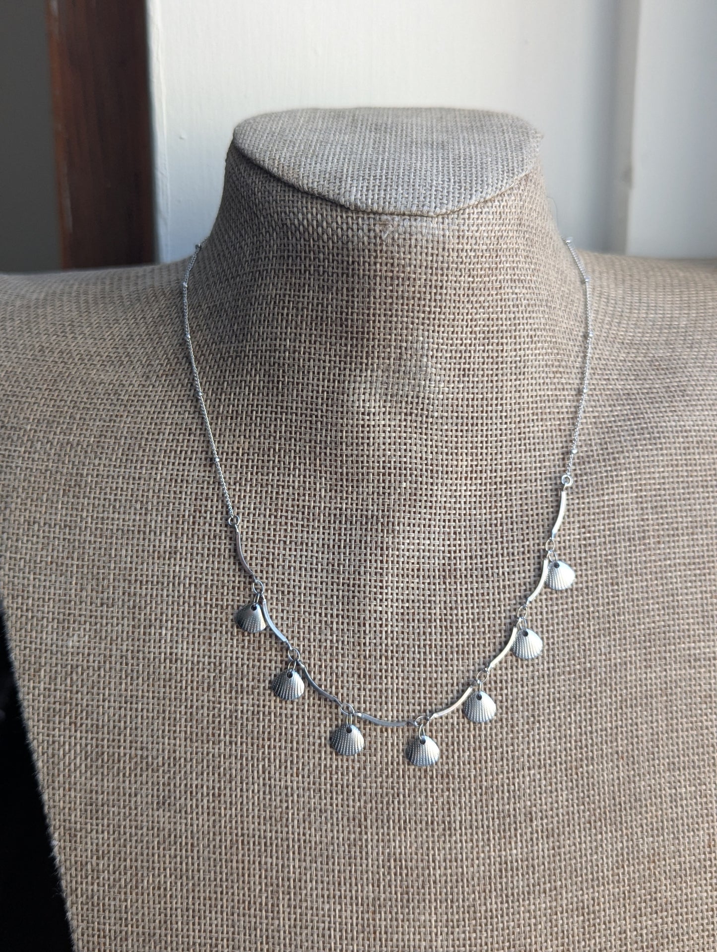 Shell Dangly Charm Stainless Steel Necklace