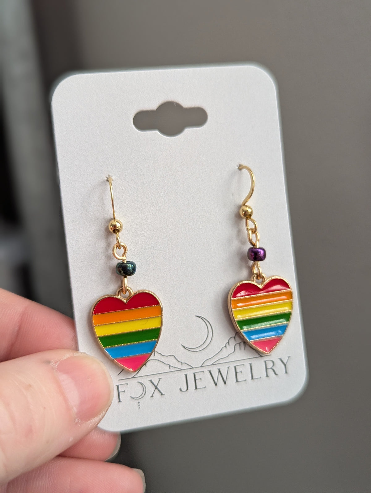 Pendientes de corazón arcoíris