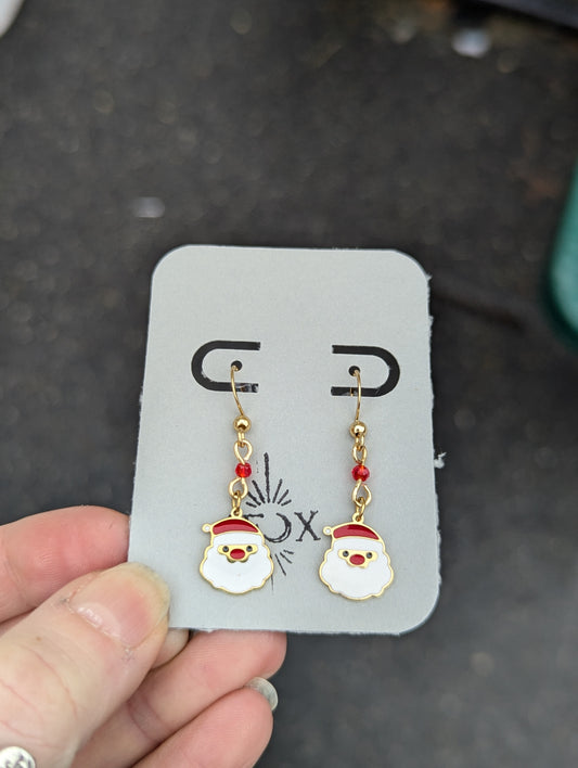 Gold Santa Claus Earrings