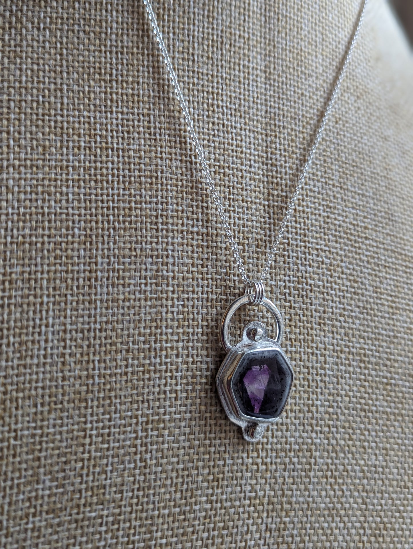 Trapiche Amethyst Sterling Silver Necklace