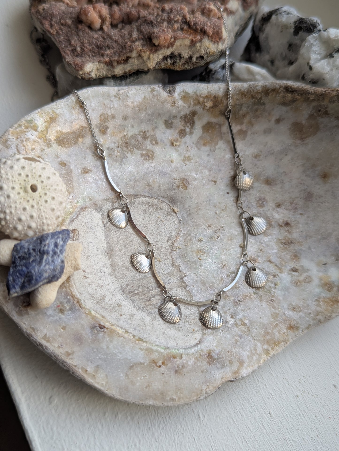 Shell Dangly Charm Stainless Steel Necklace