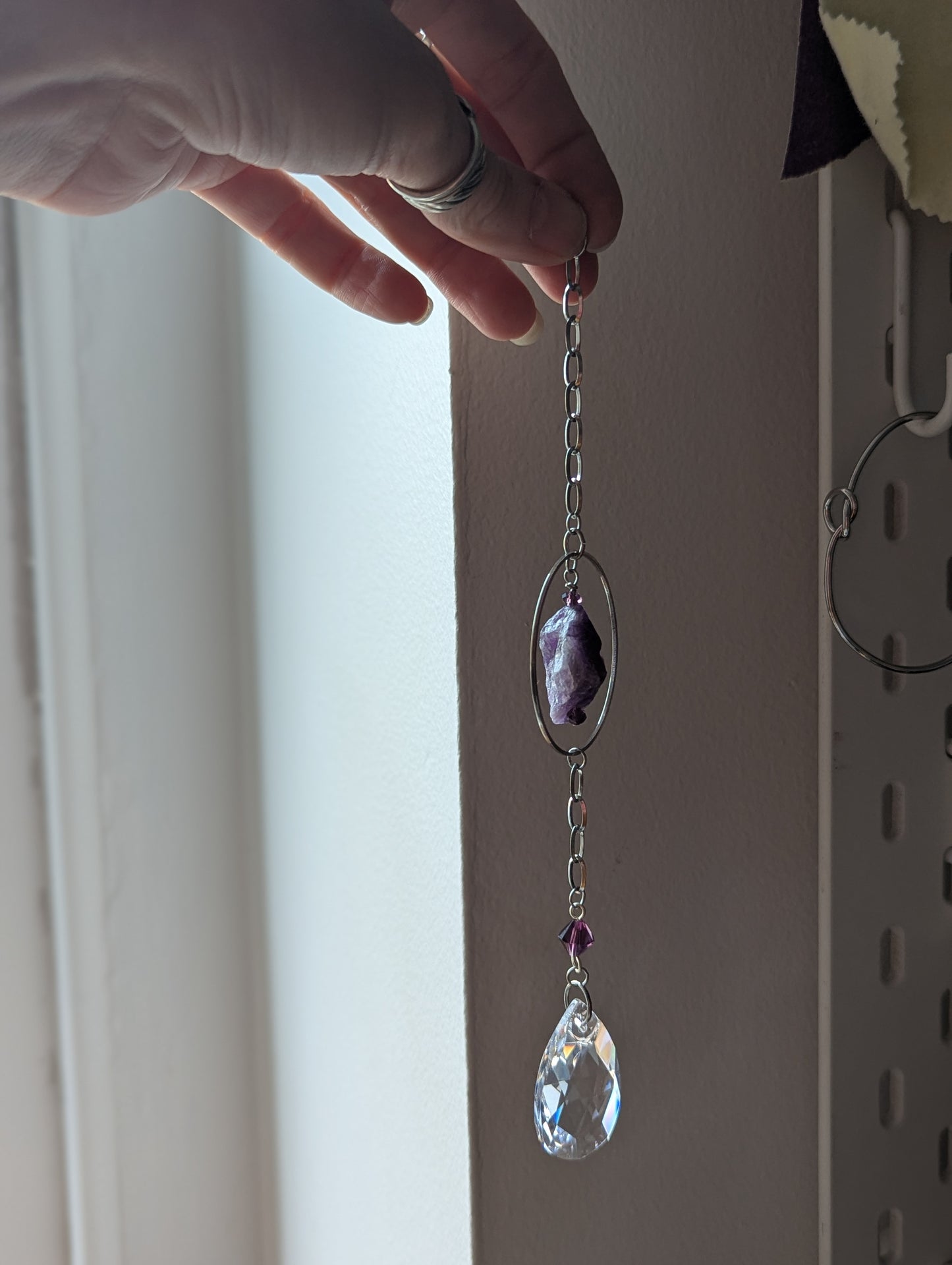 Amethyst Silver Loop Orbital Suncatcher