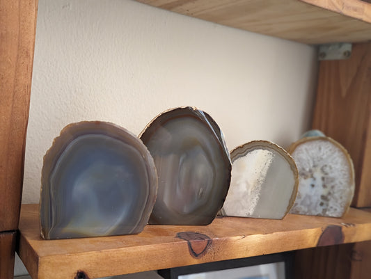 Half Polished Agate Standing Slice (Assorted Colors)
