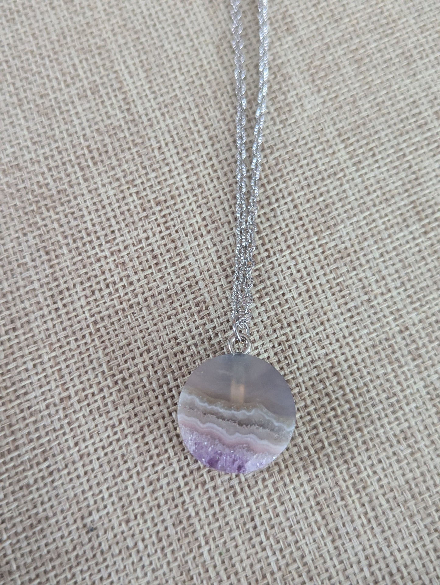 Amethyst Round Silver Pendant (Various Styles Available)
