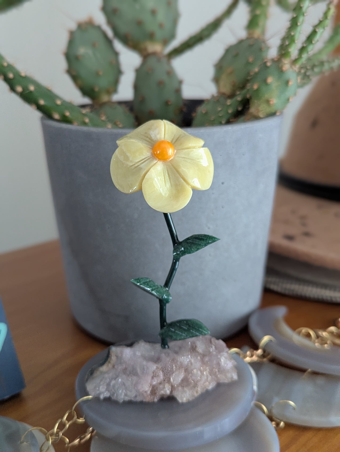 Carved Gemstone Flower