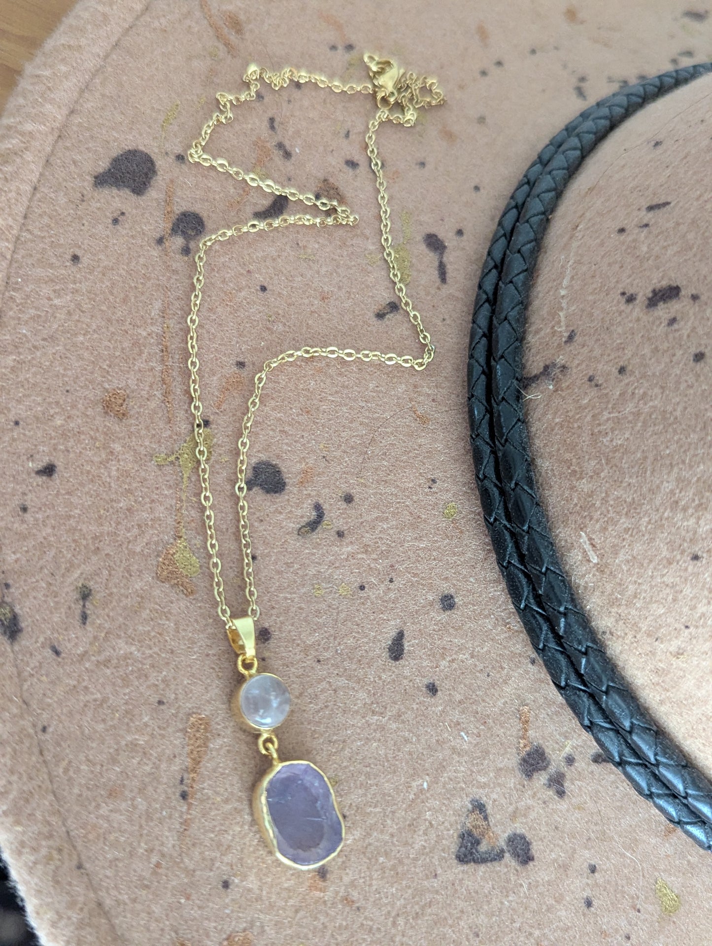 Amethyst Duo Gold Necklace
