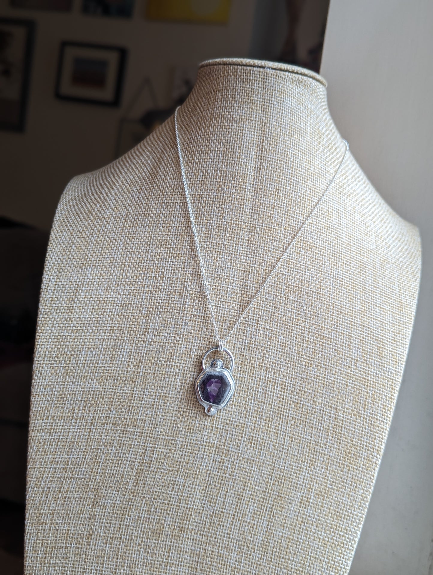 Trapiche Amethyst Sterling Silver Necklace