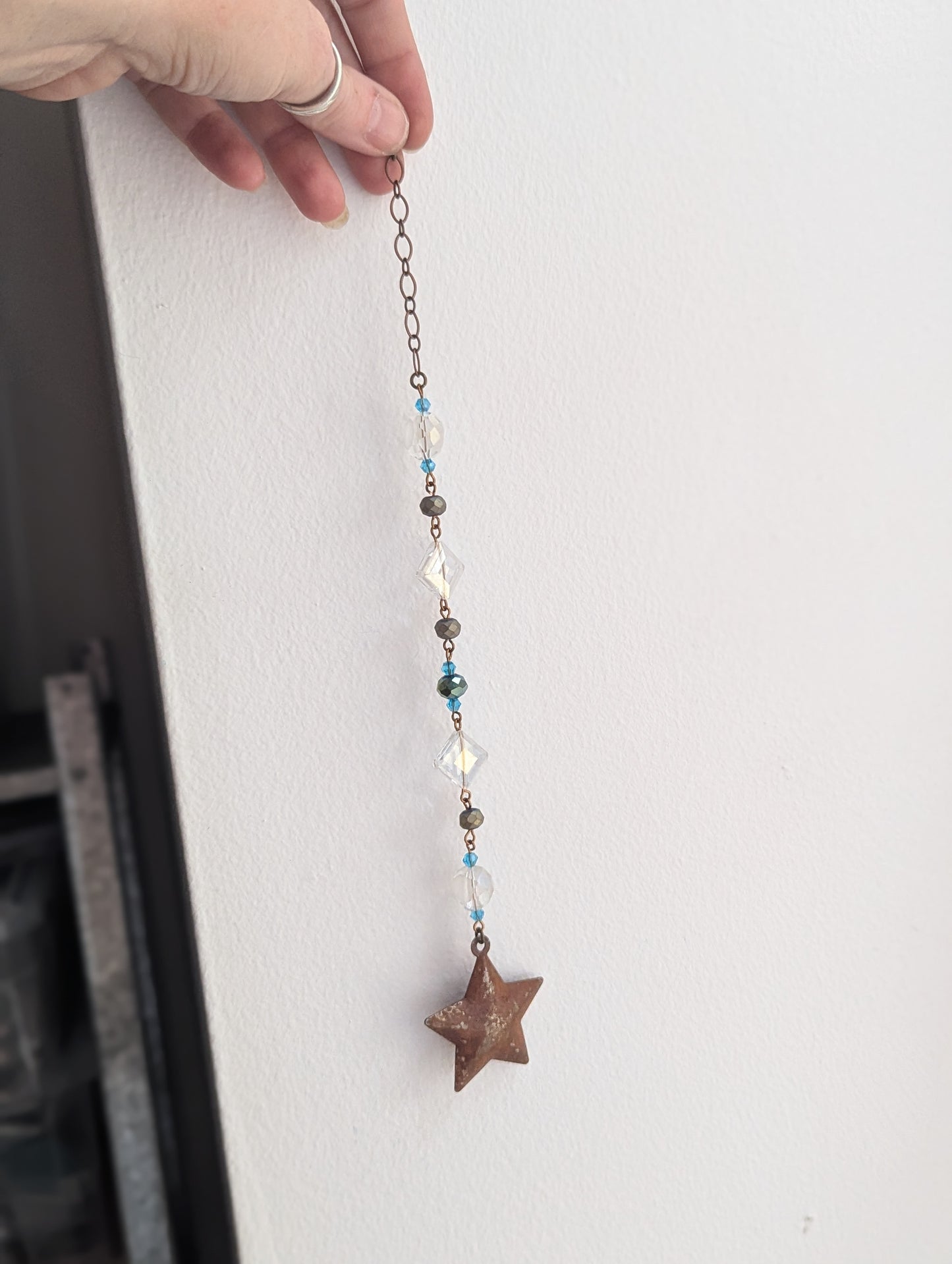 Rustic Star Metal Bell Suncatcher