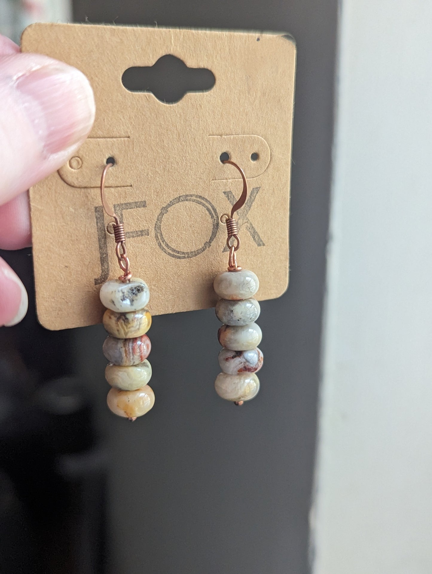 Crazy Lace Agate Drop Earrings