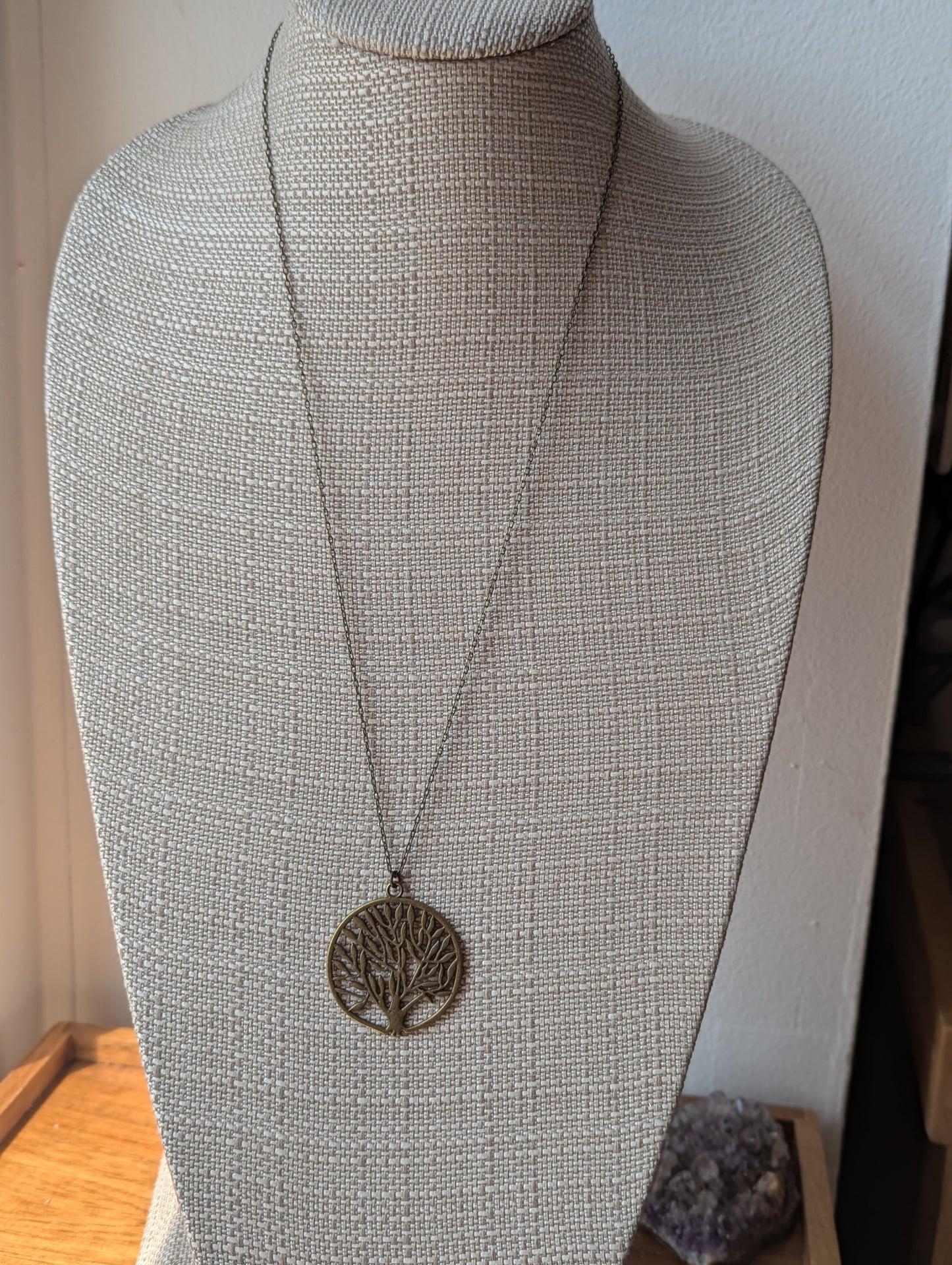 Brass Tree of Life Long Necklace