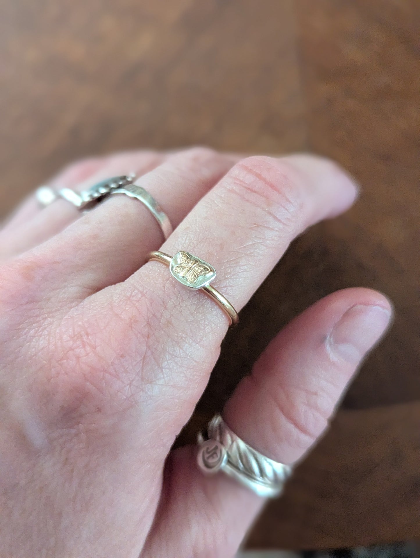 Butterfly 14kGF Ring - Size 5.5, 7.5, 8.5