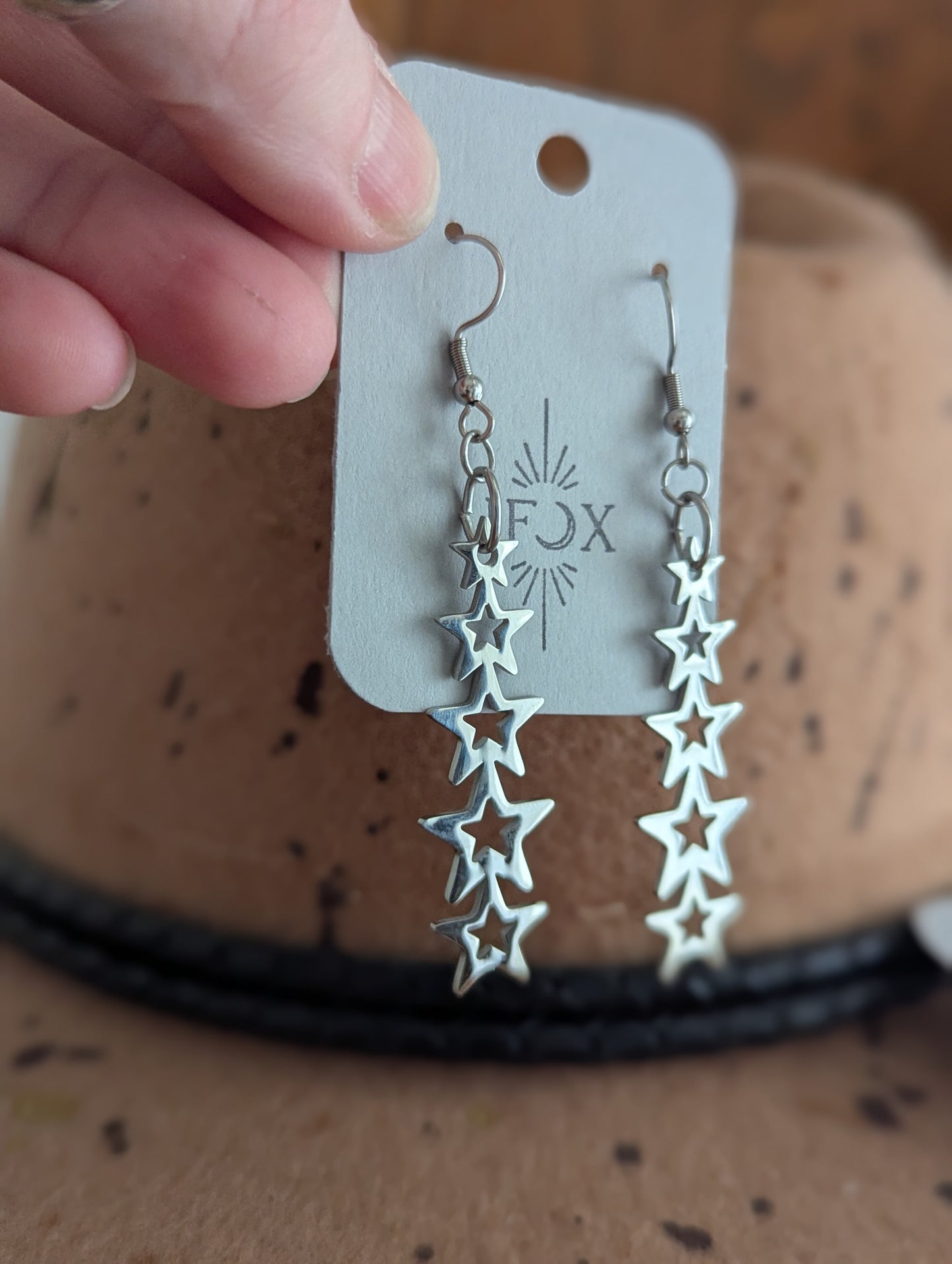 Pendientes de acero inoxidable de cinco estrellas (oro o plata)
