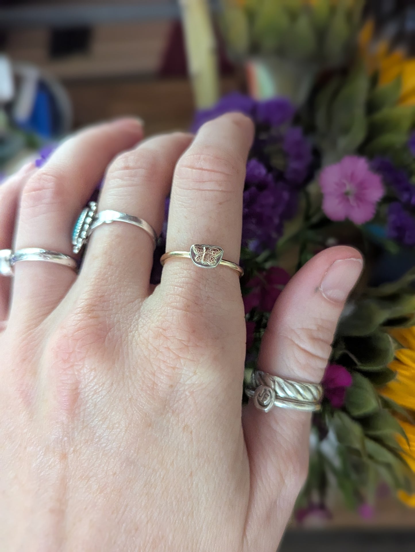 Butterfly 14kGF Ring - Size 5.5, 7.5, 8.5