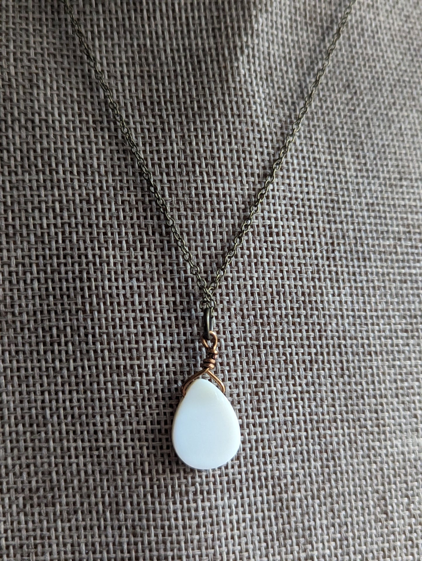 Mother of Pearl Tear Drop Necklace (various options)