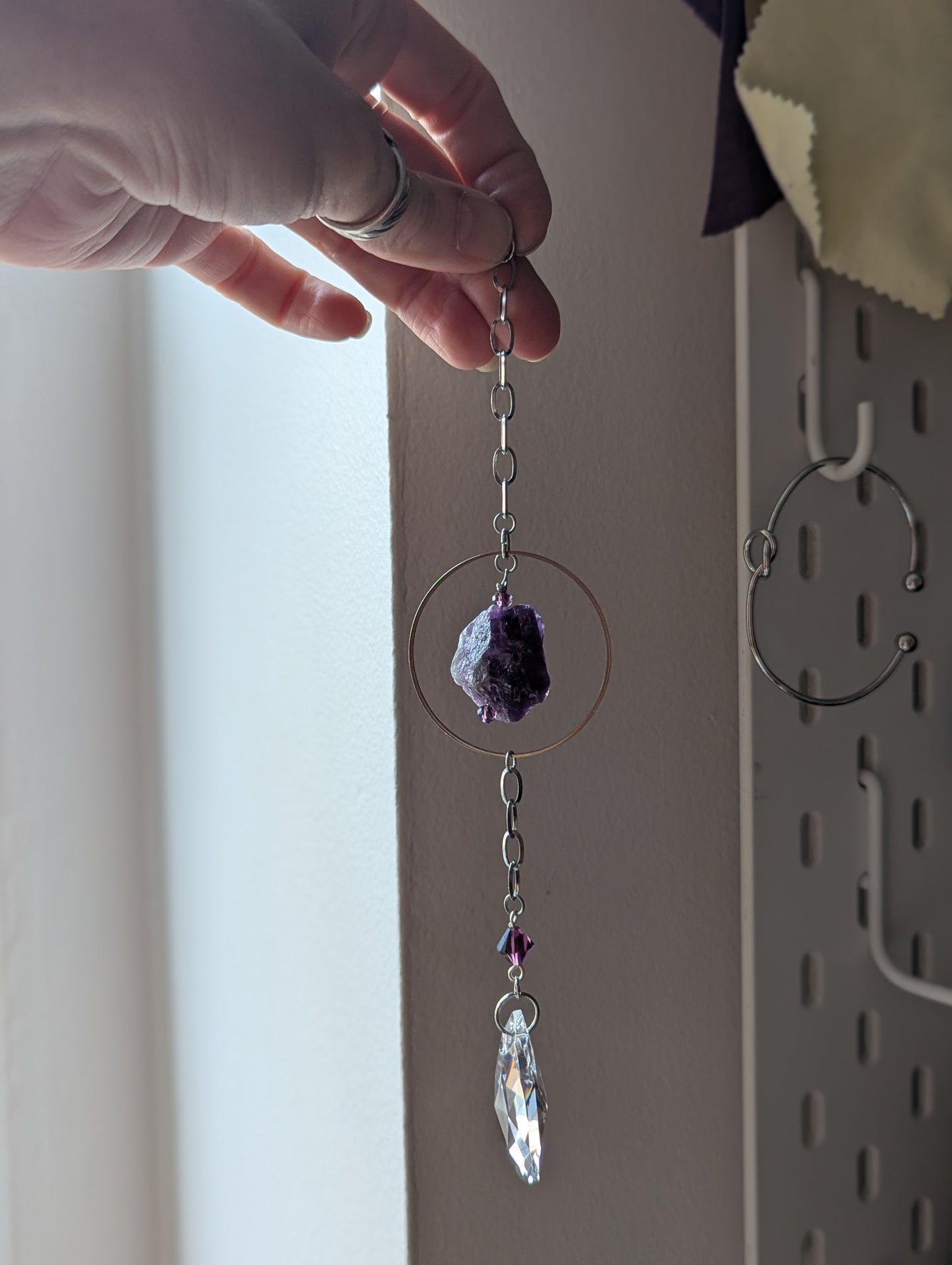 Amethyst Silver Loop Orbital Suncatcher