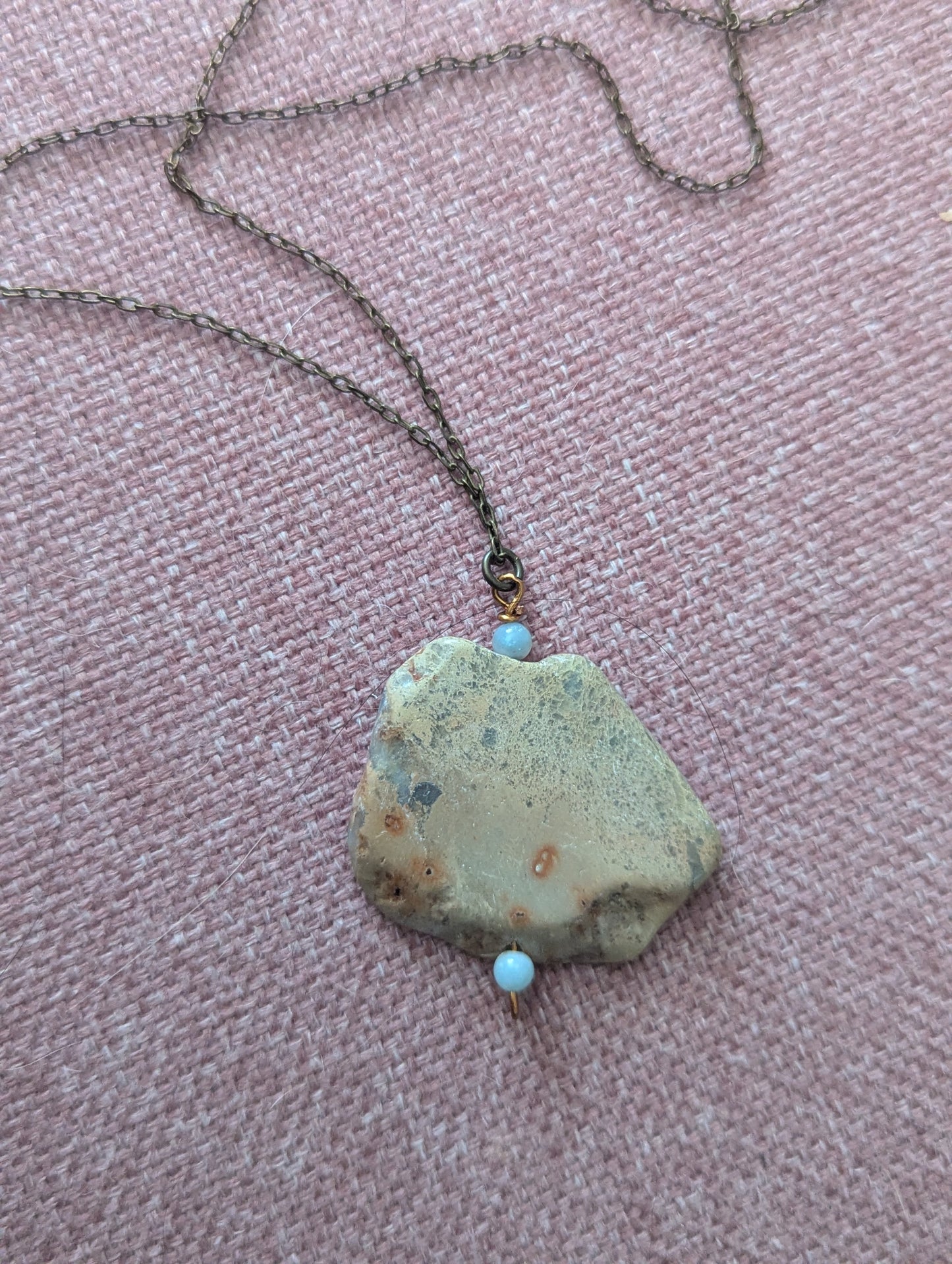 Aqua Terra Jasper Pendant on Brass