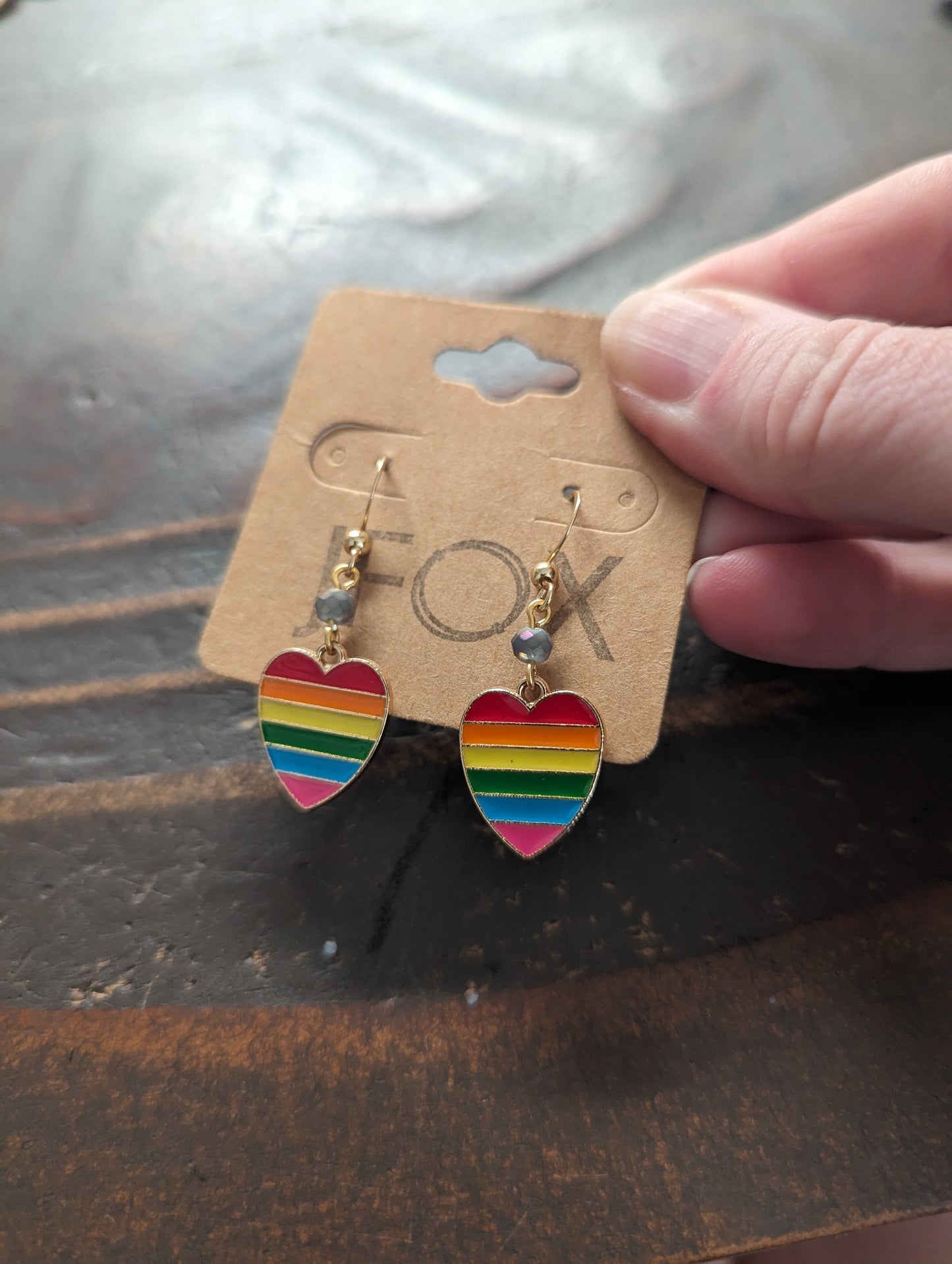 Rainbow Heart Earrings