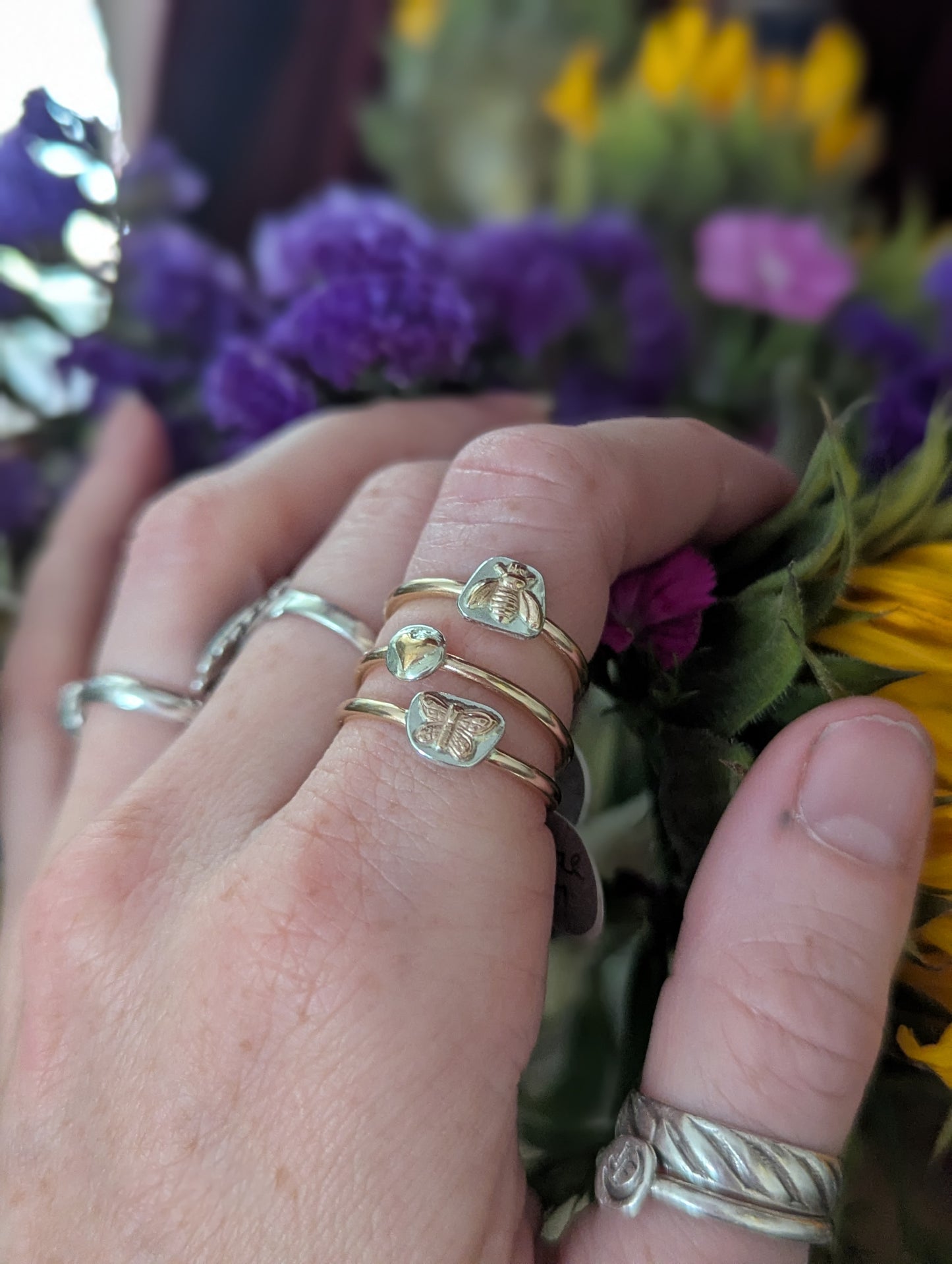 Butterfly 14kGF Ring - Size 5.5, 7.5, 8.5