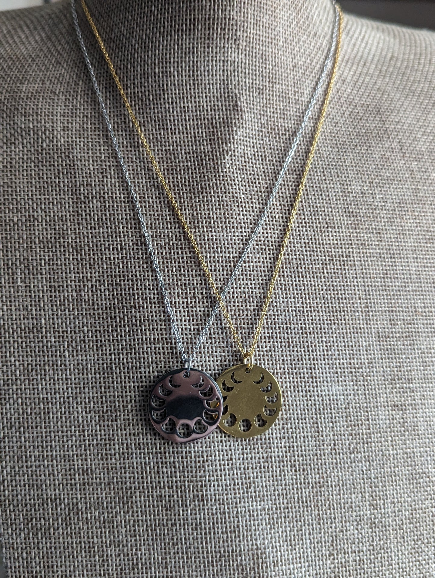 Moon Phase Talisman Necklace (Gold or Silver)