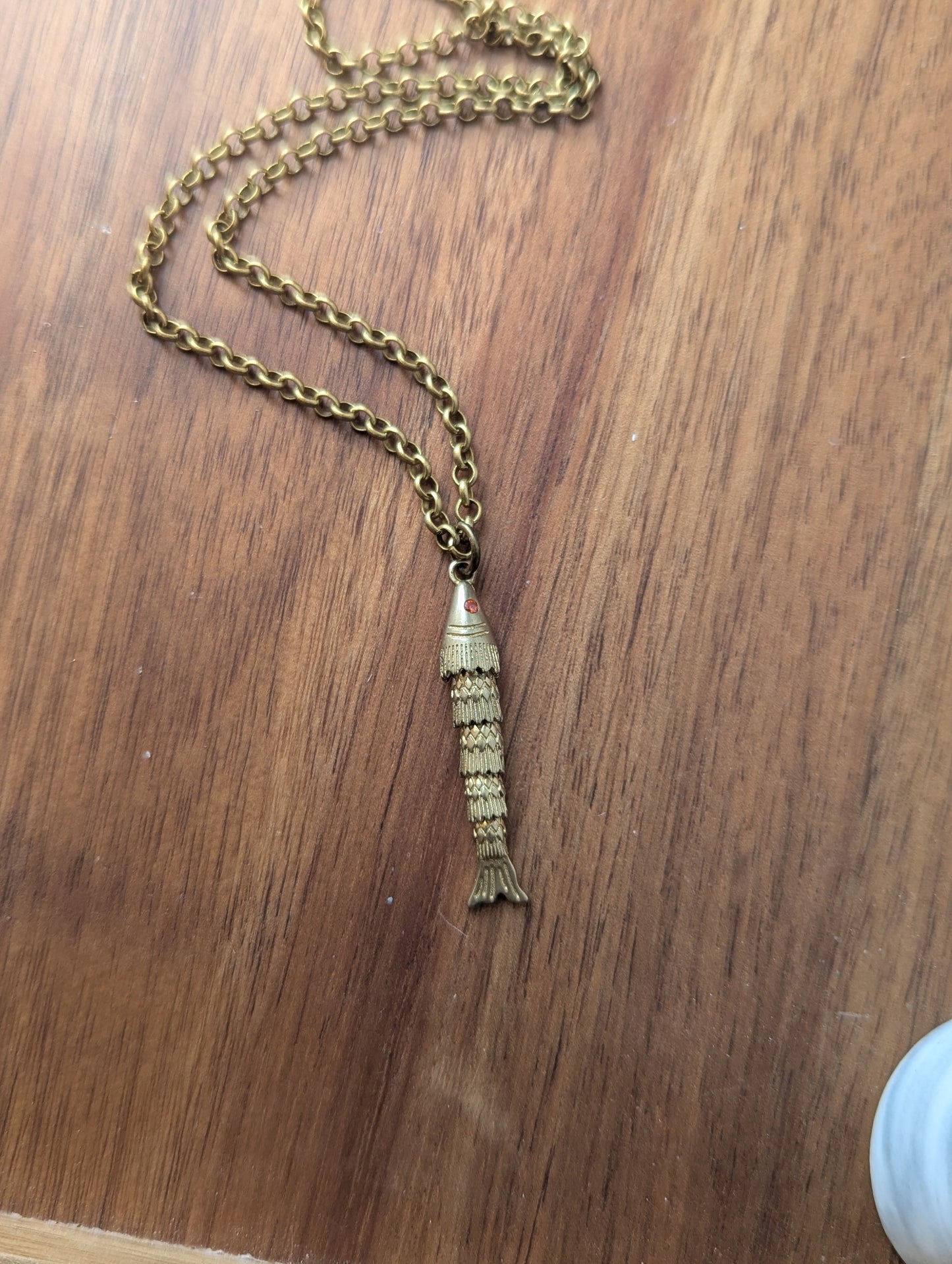 Brass Articulating Fish Necklace