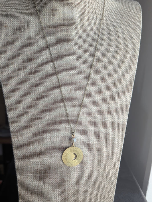 Crescent Moon Brass Talisman