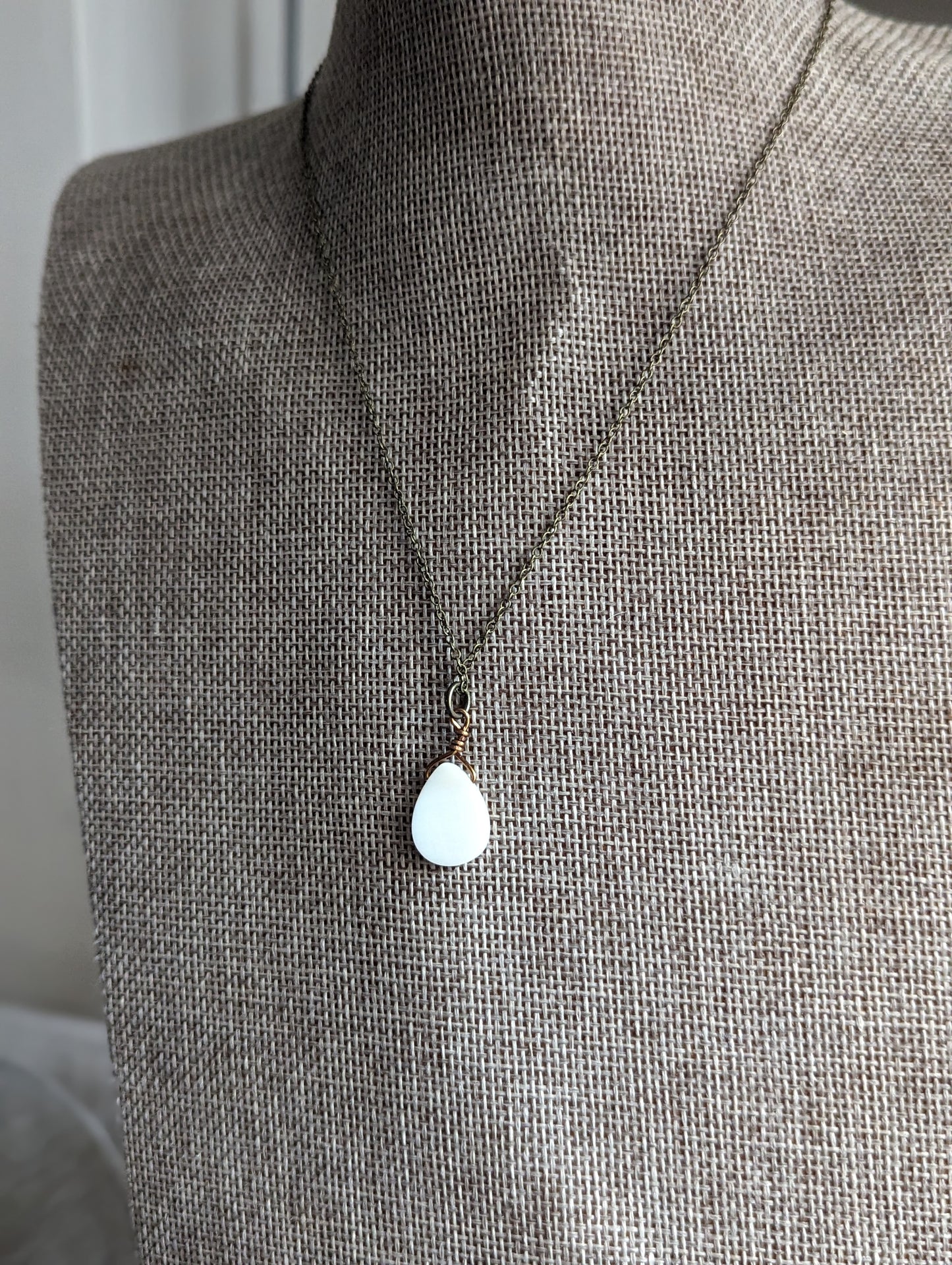 Mother of Pearl Tear Drop Necklace (various options)