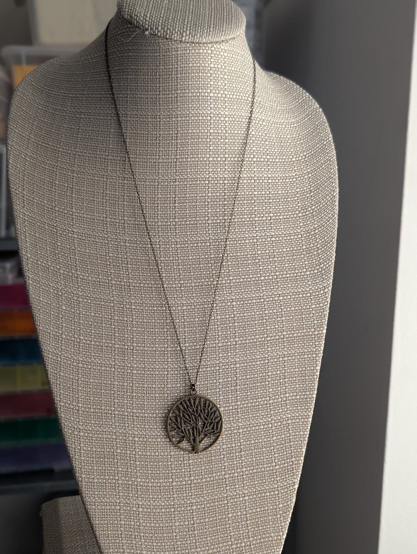 Brass Tree of Life Long Necklace
