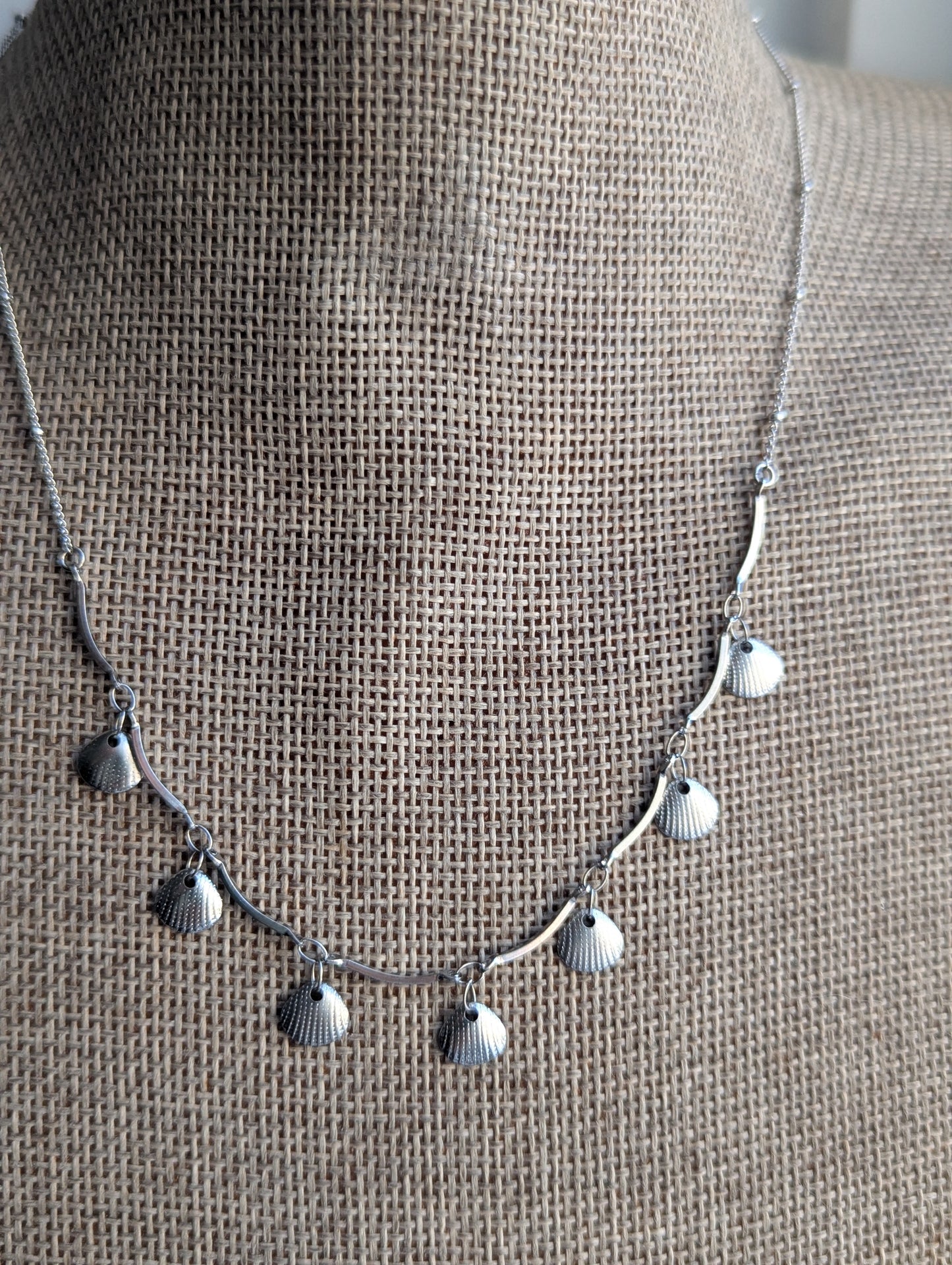 Shell Dangly Charm Stainless Steel Necklace