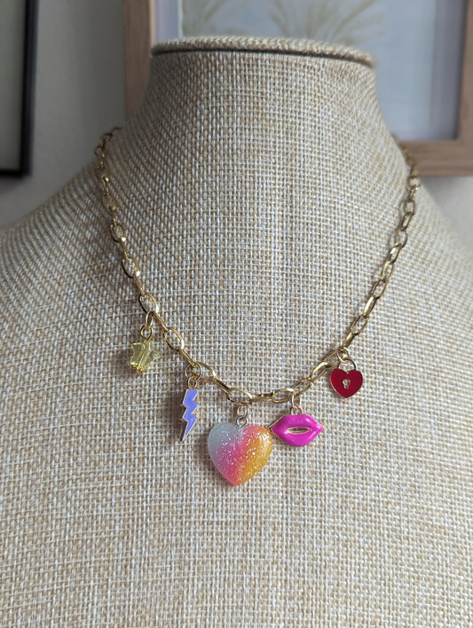 Rainbow Assorted Charm Necklace #3