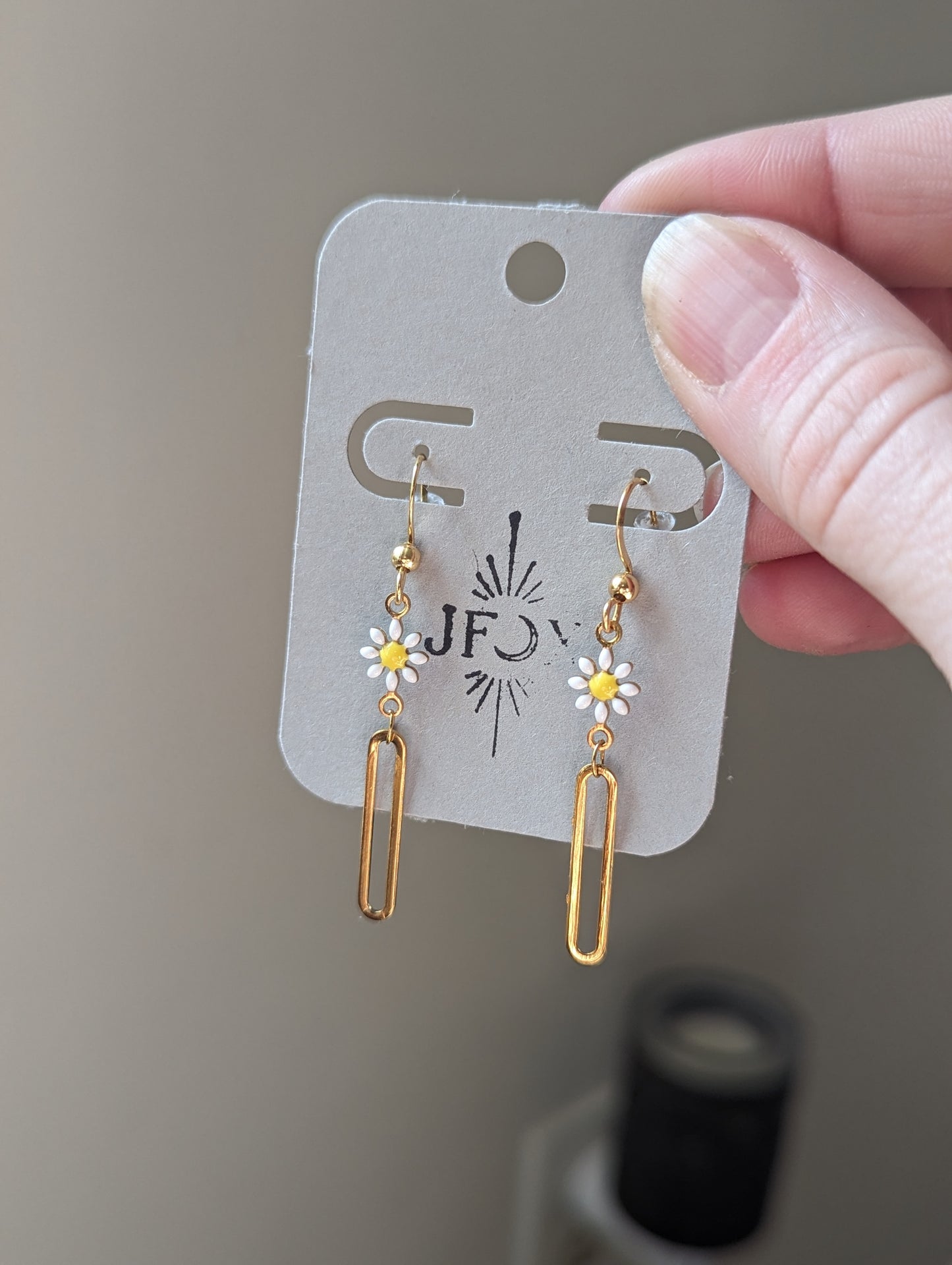 Daisy Flower Gold Earrings (various colors available)