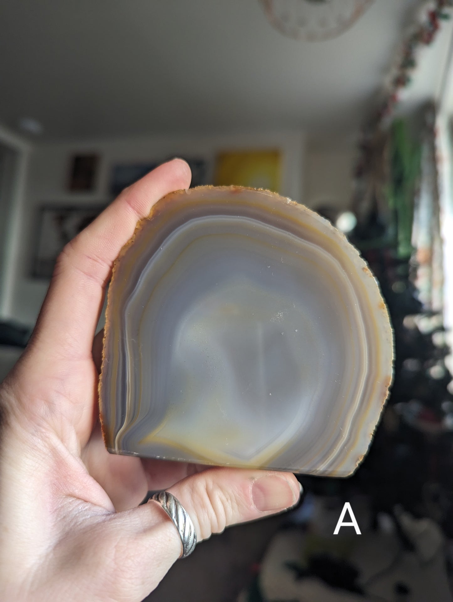 Half Polished Agate Standing Slice (Assorted Colors)