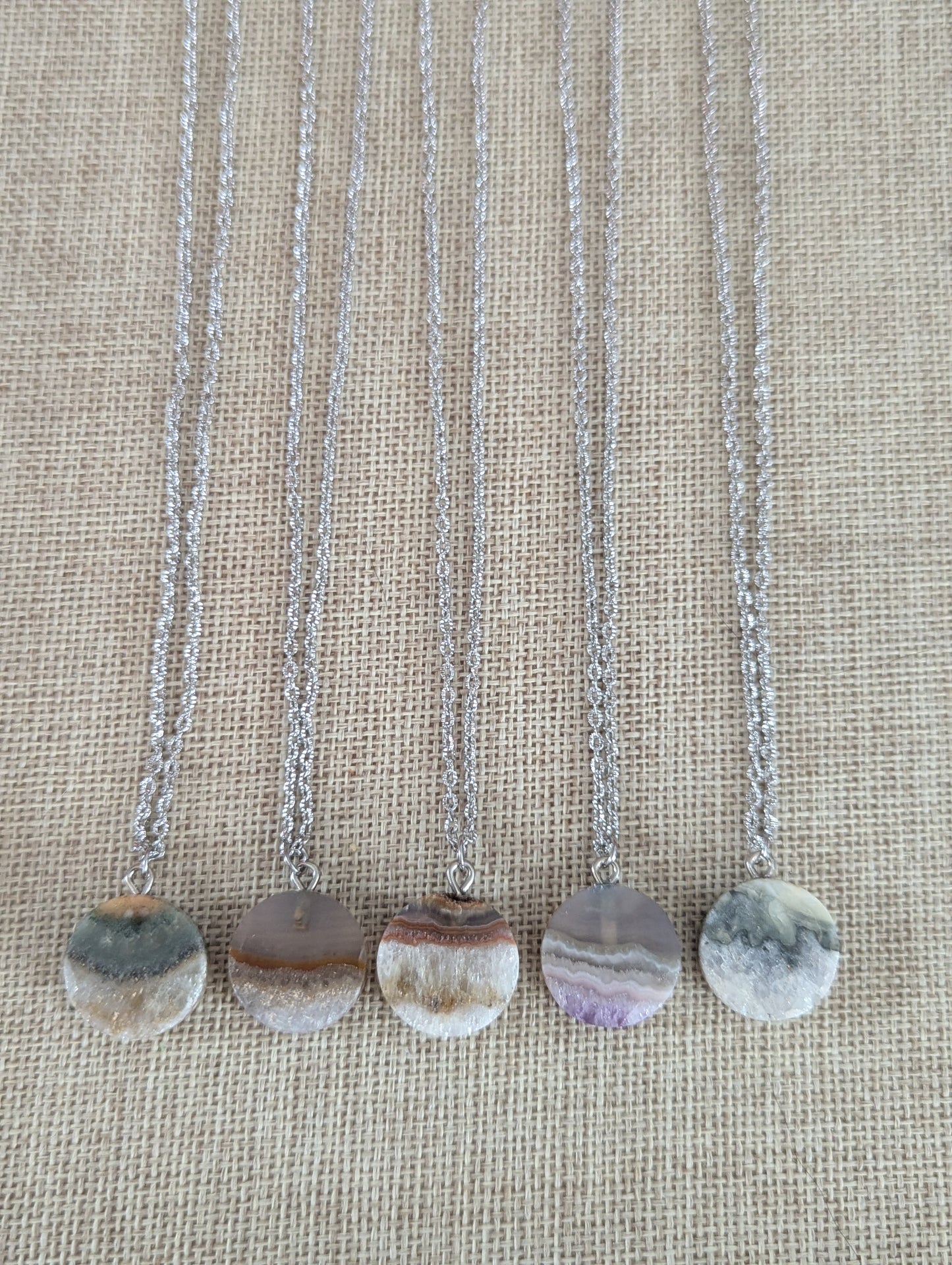 Amethyst Round Silver Pendant (Various Styles Available)