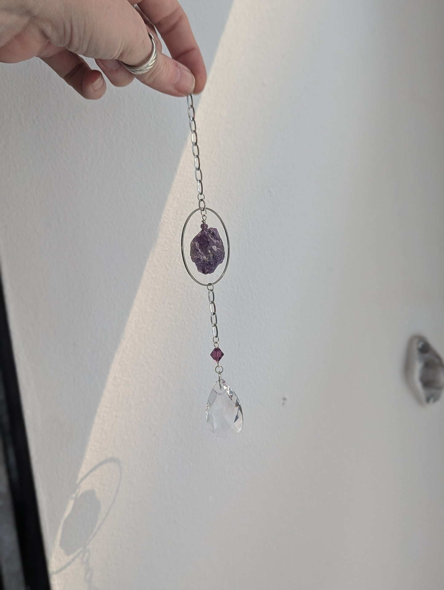 Amethyst Silver Loop Orbital Suncatcher
