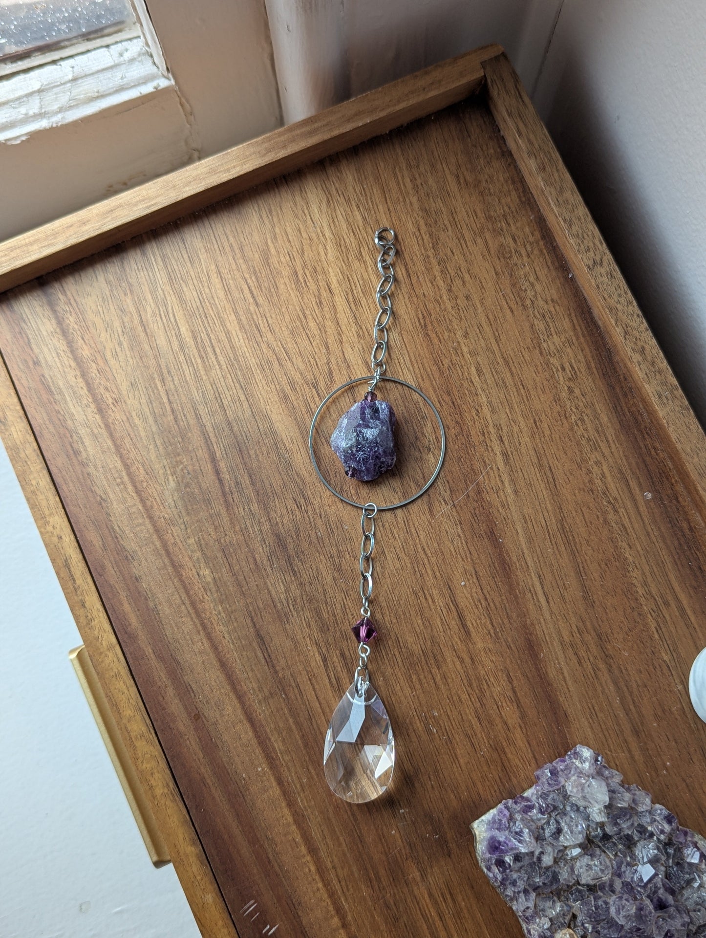 Amethyst Silver Loop Orbital Suncatcher