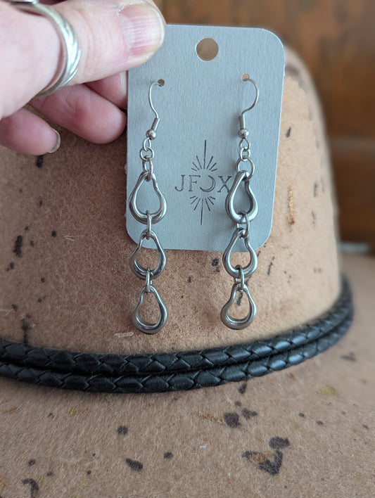 Abstract Silver Trio Earrings